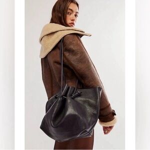 Free People head over hills Black Leather Tote